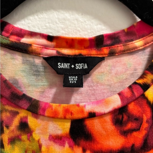 Saint + Sofia Floral Tee, size USA 6 - Picture 2 of 8
